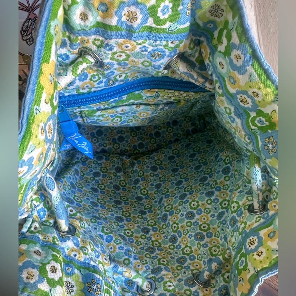 Vera Bradley Green and Blue Floral Crossbody Bag - Picture 9 of 10